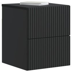 Cabinet de chevet mural 2 pcs Noir 33 x 34,5 x 40 cm 615972615972
