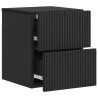 Cabinet de chevet mural 2 pcs Noir 33 x 34,5 x 40 cm 615972615972