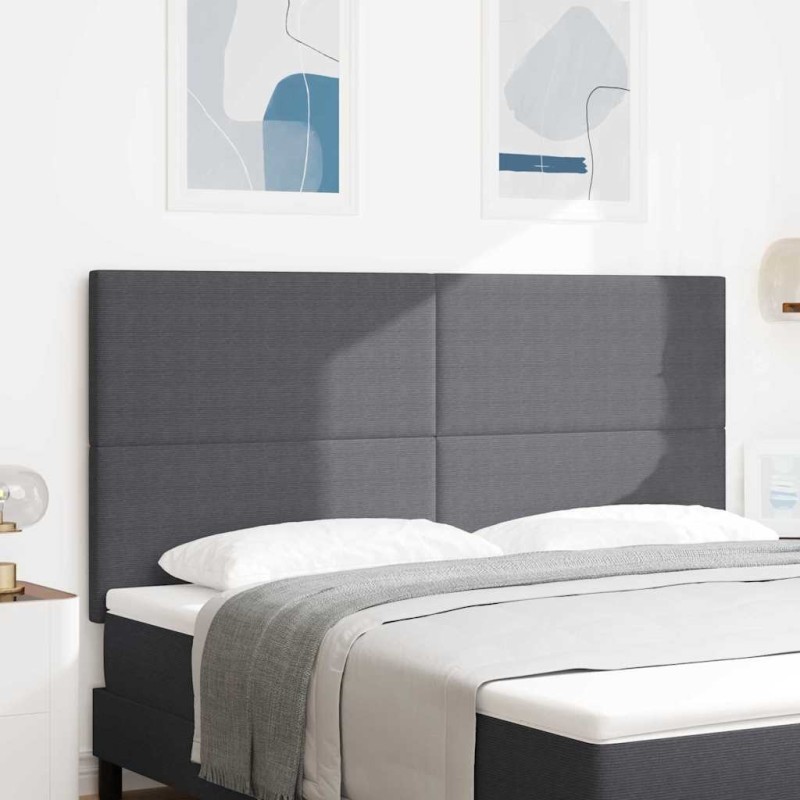 Tête de lit LED Gris foncé 180 cm Tissu en velours côtelé 615975615975