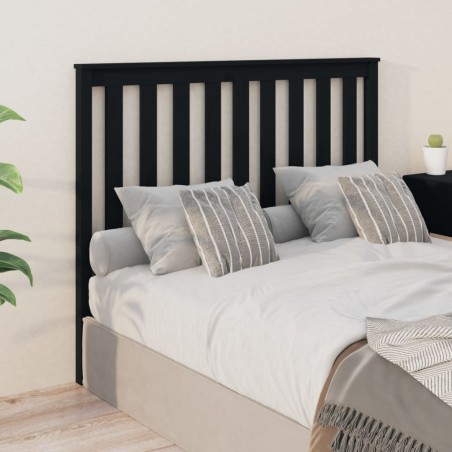 Tête de lit Noir 126x6x101 cm Bois massif de pin 615985615985