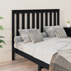 Tête de lit Noir 126x6x101 cm Bois massif de pin 615985615985