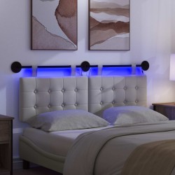 Tête de lit suspendue Avec lumière LED Blanc Simili cuir 615989615989