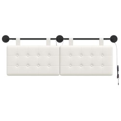 Tête de lit suspendue Avec lumière LED Blanc Simili cuir 615989615989