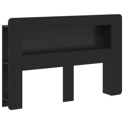 Cabinet de Tête de Lit avec stockage Noir Bois d’ingénierie 615992615992
