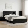 Cabinet de Tête de Lit avec stockage Noir Bois d’ingénierie 615992615992