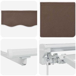 Auvent rétractable manuel Taupe 5 × 3,5 m 615997615997