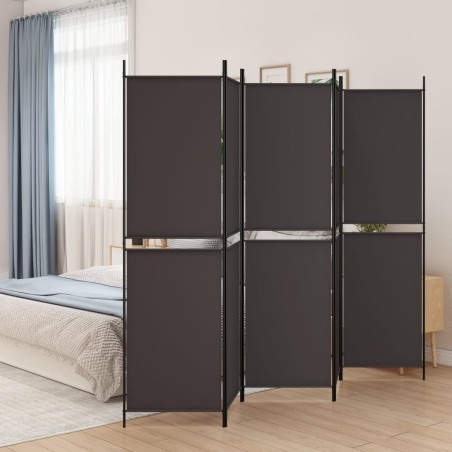 Cloison de séparation 5 panneaux Marron 250x200 cm Tissu 615998615998