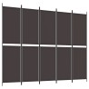 Cloison de séparation 5 panneaux Marron 250x200 cm Tissu 615998615998