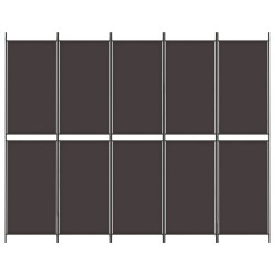 Cloison de séparation 5 panneaux Marron 250x200 cm Tissu 615998615998
