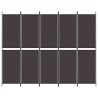 Cloison de séparation 5 panneaux Marron 250x200 cm Tissu 615998615998