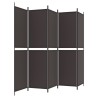 Cloison de séparation 5 panneaux Marron 250x200 cm Tissu 615998615998