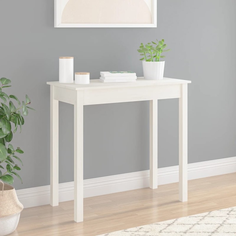 Table console Blanc 80x40x75 cm Bois massif de pin 616000616000