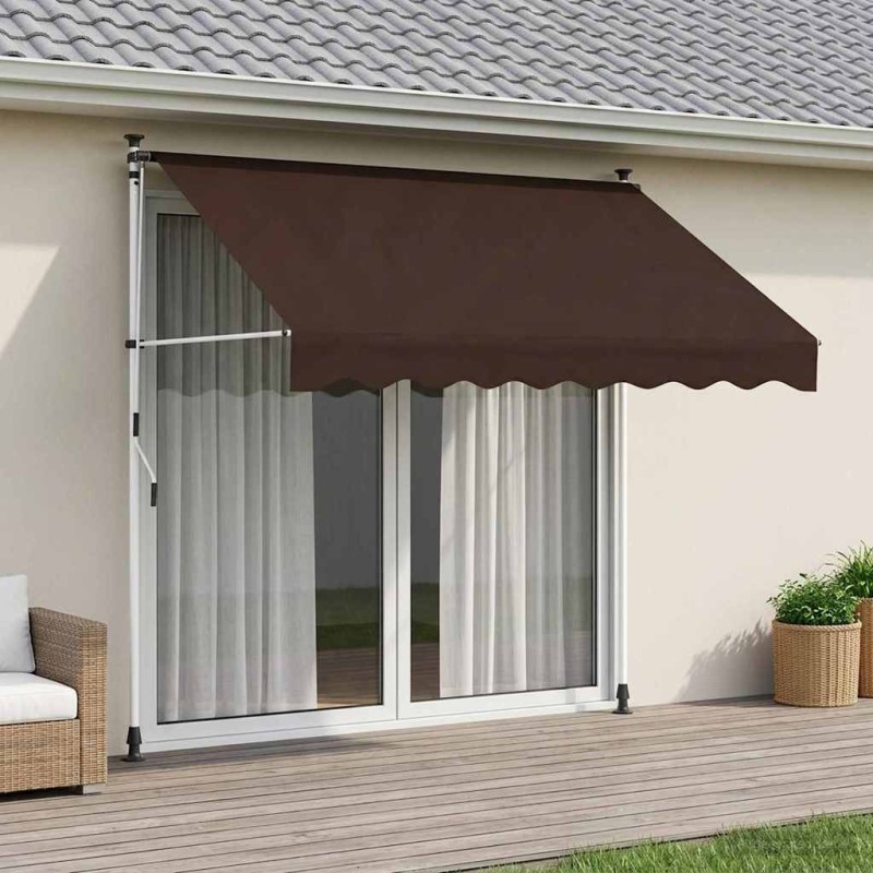 Auvent rétractable manuel Marron 150 cm 616001616001