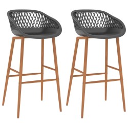 Chaises de bar lot de 2 gris 616003616003