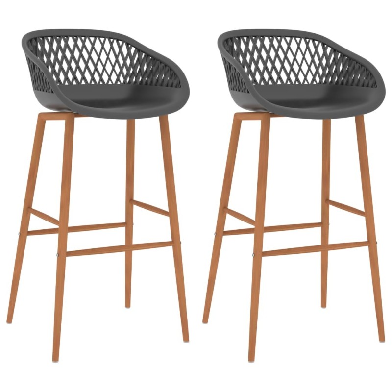 Chaises de bar lot de 2 gris 616003616003