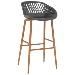 Chaises de bar lot de 2 gris 616003616003