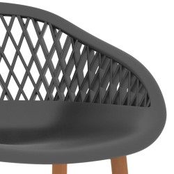 Chaises de bar lot de 2 gris 616003616003