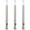 Bornes lumineuses avec détecteur et prise lot de 3 110 cm acier inoxydable IP44 616014616014