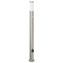 Bornes lumineuses avec détecteur et prise lot de 3 110 cm acier inoxydable IP44 616014616014