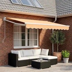 Auvent rétractable Sable 3,5 x 2 m 100% Polyester et Aluminium 616015616015