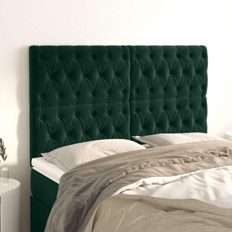Tête de lit Vert foncé 160x7x118/128 cm Velours 616019616019