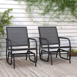 Chaises oscillantes de jardin lot de 2 noir 61x76x87 cm 616020616020