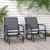 Chaises oscillantes de jardin lot de 2 noir 61x76x87 cm 616020616020