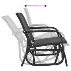 Chaises oscillantes de jardin lot de 2 noir 61x76x87 cm 616020616020