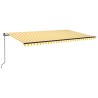 Auvent manuel rétractable avec LED 500x350 cm Jaune et blanc 616023616023