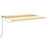 Auvent manuel rétractable avec LED 500x350 cm Jaune et blanc 616023616023