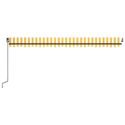 Auvent manuel rétractable avec LED 500x350 cm Jaune et blanc 616023616023
