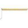 Auvent manuel rétractable avec LED 500x350 cm Jaune et blanc 616023616023