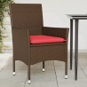 Chaises de jardin avec coussins lot de 2 marron résine tressée 616026616026