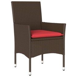 Chaises de jardin avec coussins lot de 2 marron résine tressée 616026616026