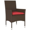 Chaises de jardin avec coussins lot de 2 marron résine tressée 616026616026