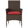 Chaises de jardin avec coussins lot de 2 marron résine tressée 616026616026