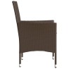 Chaises de jardin avec coussins lot de 2 marron résine tressée 616026616026