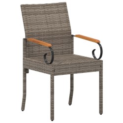Chaises de jardin avec coussin 4 pcs Gris et bleu marine 616027616027