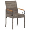 Chaises de jardin avec coussin 4 pcs Gris et bleu marine 616027616027