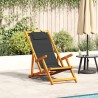 Chaise pliante avec accoudoirs en bois d'acacia noir et textilène 616033616033