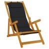 Chaise pliante avec accoudoirs en bois d'acacia noir et textilène 616033616033
