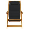Chaise pliante avec accoudoirs en bois d'acacia noir et textilène 616033616033