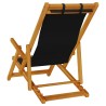 Chaise pliante avec accoudoirs en bois d'acacia noir et textilène 616033616033