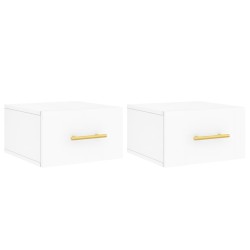 Tables de chevet murales 2 pcs blanc 35x35x20 cm 616036616036