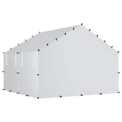 Poulailler avec toit Argenté 200 x 200 x 150 cm Acier galvanisé 616047616047