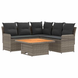 Ensembles de meubles 4 pcs Gris et Gris foncé Rotin PE 616054616054