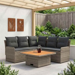 Ensembles de meubles 4 pcs Gris et Gris foncé Rotin PE 616054616054