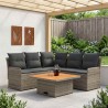 Ensembles de meubles 4 pcs Gris et Gris foncé Rotin PE 616054616054