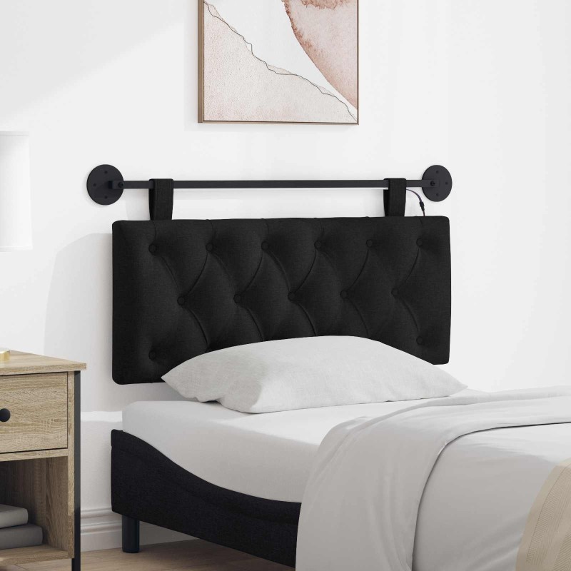 Tête de lit suspendue Avec lumière LED Noir Tissu 616066616066