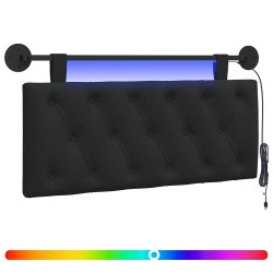 Tête de lit suspendue Avec lumière LED Noir Tissu 616066616066